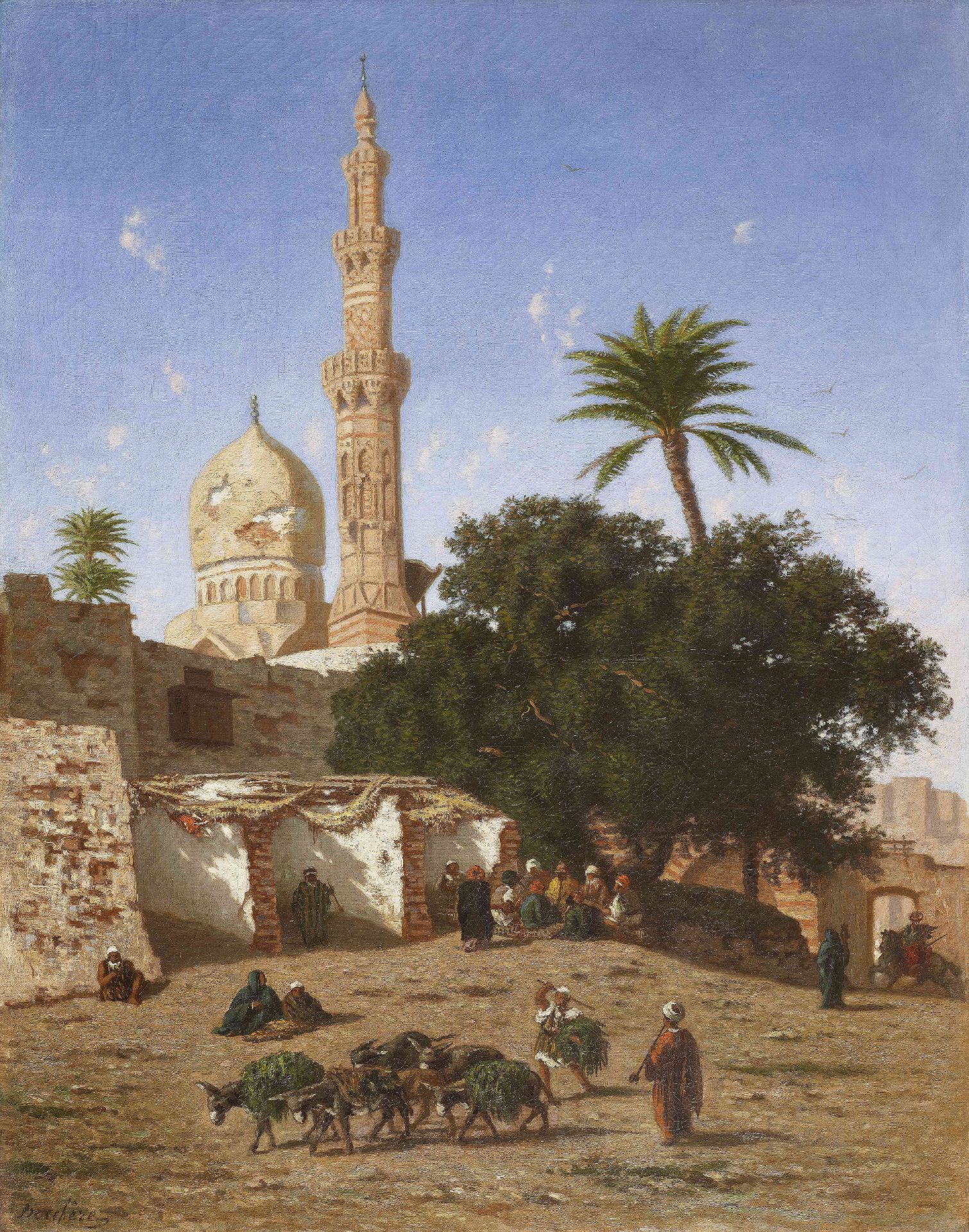 Narcisse Berch&#232;re (French, 1819-1891) Mosque Abou Leila, Cairo