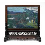 A FINE AND RARE CLOISONN&#201; ENAMEL SCREEN AND STAND The screen first half 17th century, the ha...