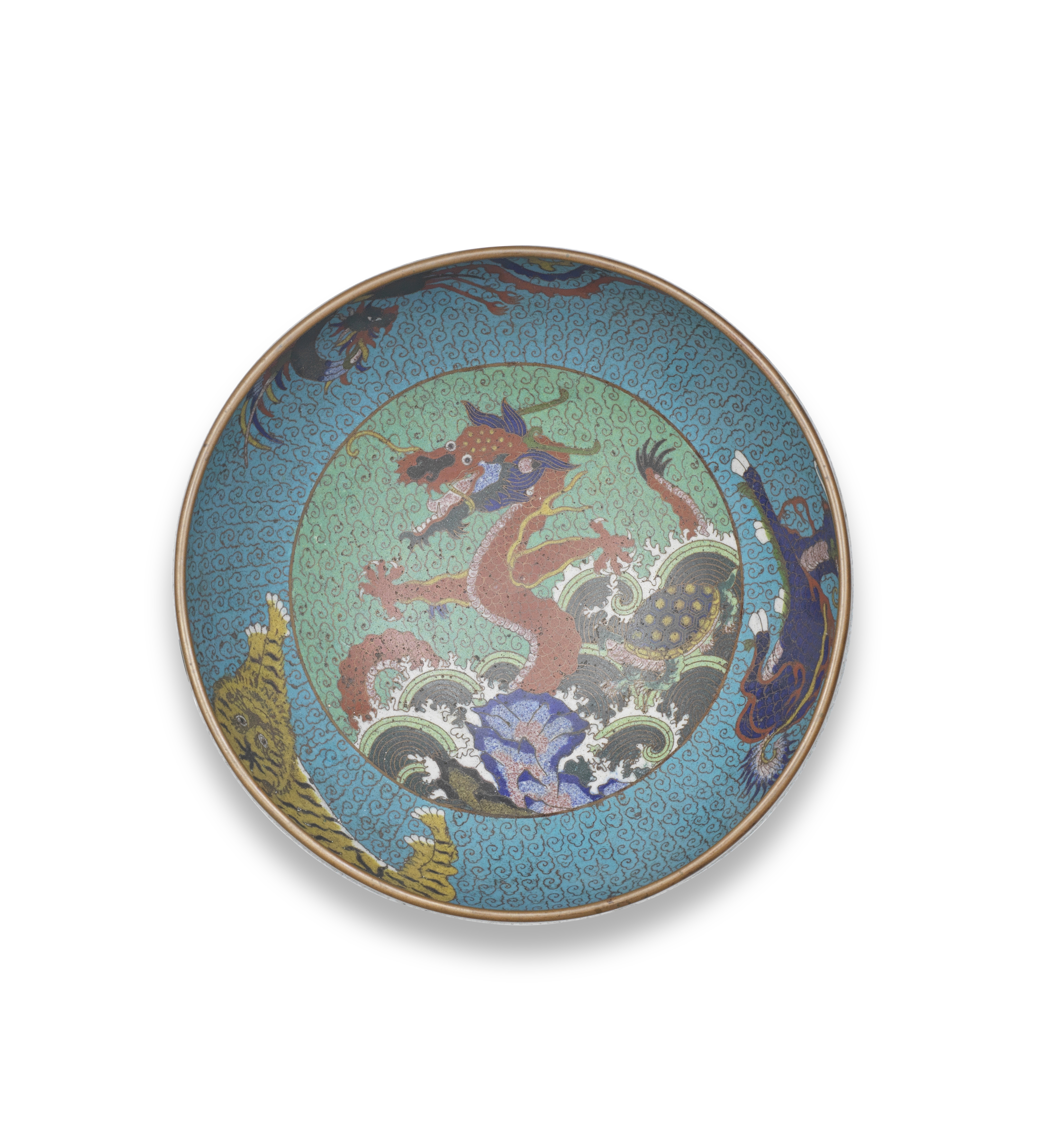 A RARE CLOISONN&#201; ENAMEL BOWL 19th century