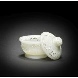 A FINE WHITE JADE RETICULATED INCENSE BURNER AND COVER Qianlong (2)