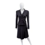 A NAVY WOOL SKIRT SUIT Prada