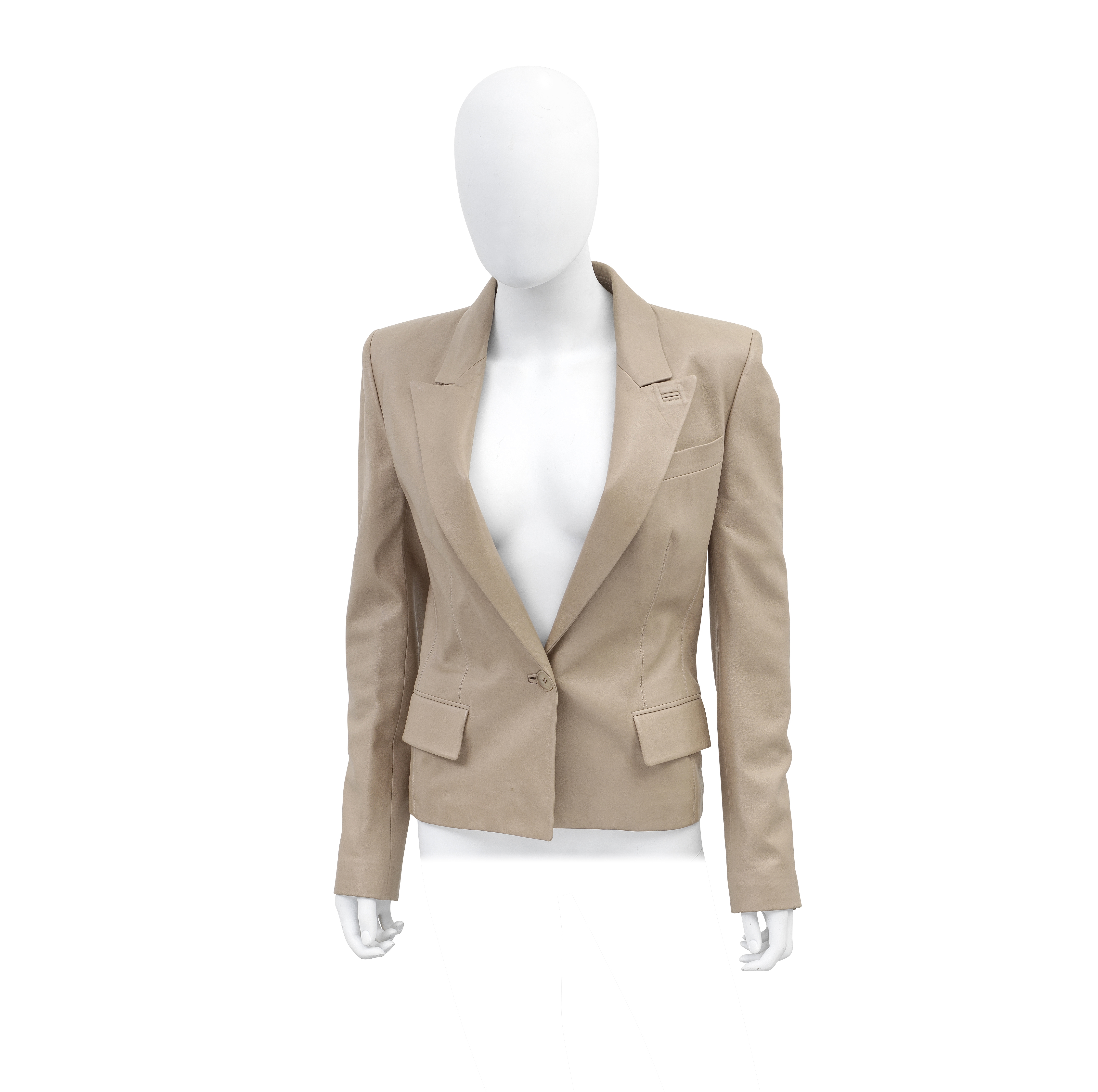 A BEIGE LEATHER JACKET Yves Saint Laurent