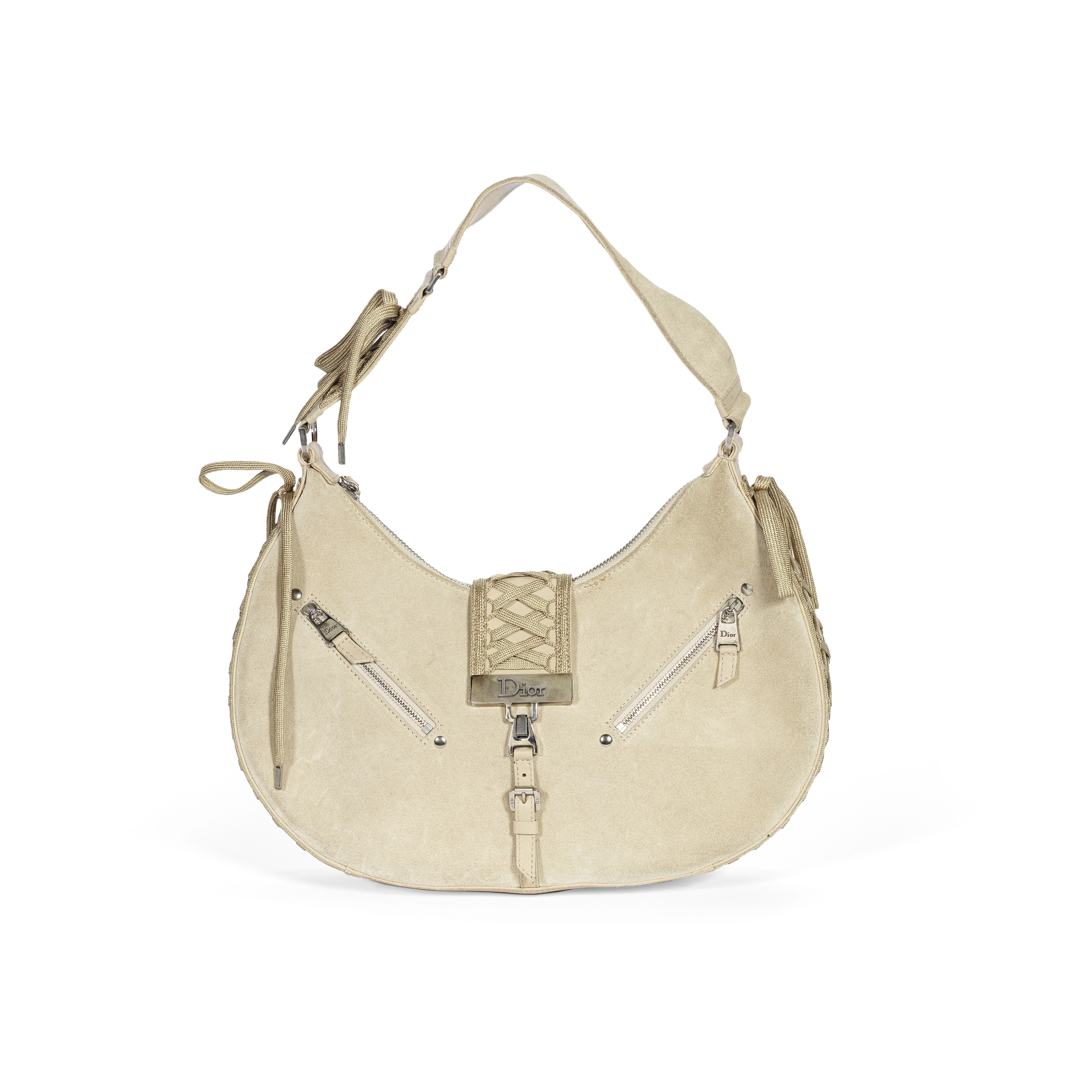 A BEIGE SUEDE ADMIT IT SHOULDER BAG Christian Dior, 2002