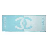 A BABY BLUE LARGE CASHMERE SCARF Chanel