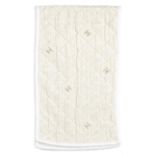 A CREAM AND GOLD ANGORA TRIM SCARF Chanel