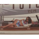 Jack Vettriano OBE Hon LLD (British, born 1951) Champagne and Sunshine II 30.5 x 38.1 cm. (12 x 1...