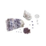 A collection of facetted Scottish amethyst and rock crystal quartz