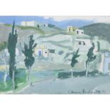 Anne Redpath OBE RSA ARA LLD ARWS ROI RBA (British, 1895-1965) Houses at Marzagan 24.5 x 34.2 cm....