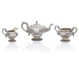 A William IV three piece tea service by James McKay, Edinburgh, 1836