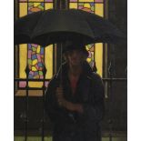 Jack Vettriano OBE Hon LLD (British, born 1951) The Umbrella Lady 61 x 50.8 cm. (24 x 20 in.)