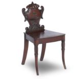 A George III mahogany hall chair