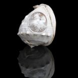 A RELIEF CARVED CAMEO CONCH SHELL 19TH CENTURY