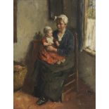 Bernard De Hoog (Dutch, 1867-1943) Mother and child in an interior