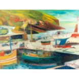 John Bellany C.B.E., R.A., H.R.S.A., L.L.D.(Lon) (British, 1942-2013) Lybster Harbour 91 x 121.5...
