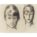 John Duncan Fergusson RBA (British, 1874-1961) Head Studies 18 x 22.5 cm. (7 1/16 x 8 7/8 in.)