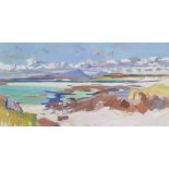 John Cunningham RGI DLitt (British, 1926-1998) Sanna Bay, Ardnamurchan 55.9 x 111.8 cm. (22 x 44 ...
