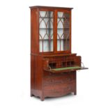 A mid 19th century mahogany secretaire bookcase