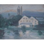 John Duncan Fergusson (British, 1874-1961) The Mill at Tweed Bridge, Peebles 19 x 24 cm. (7 1/2 ...