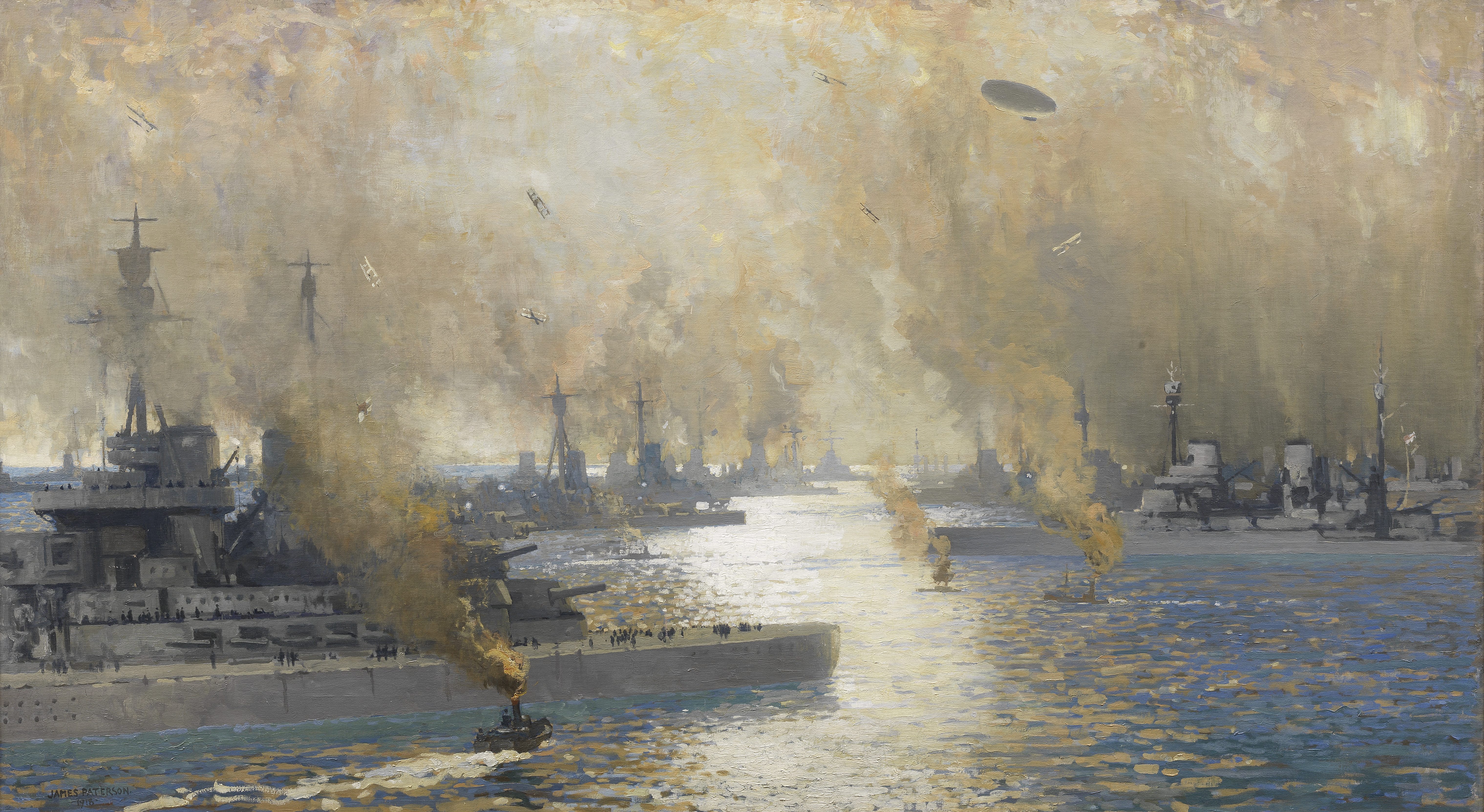 James Paterson PRSW RSA RWS (British, 1854-1932) The German Fleet After Surrender - Firth of Fort...