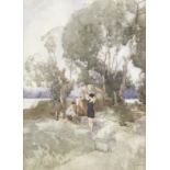 Sir William Russell Flint, RA, PRWS (British, 1880-1969) In the dappled shade 50.5 x 35.8 cm. (19...