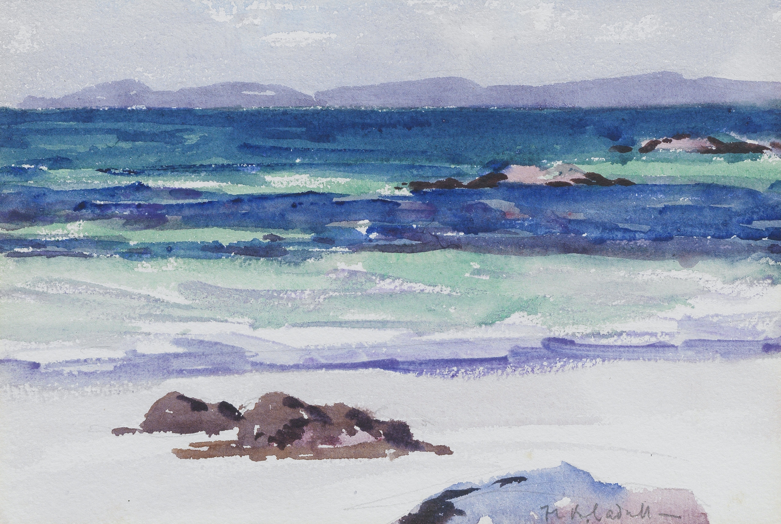 Francis Campbell Boileau Cadell RSA RSW (British, 1883-1937) North End of Iona 16.5 x 23.8 cm. (...