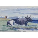 Francis Campbell Boileau Cadell RSA RSW (British, 1883-1937) Study of a cow 17.5 x 25 cm. (6 7/8 ...
