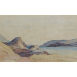 Sir David Young Cameron RA RSA RWS RSW RE (British, 1865-1945) Loch Maree 22.2 x 35.9 cm. (8 3/4 ...