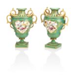 A pair of Victorian Coalport style vases