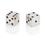 A Pair of George V Novelty Silver Dice by Hamilton and Inches, Edinburgh, 1911