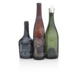 Three dated chip-engraved bottles