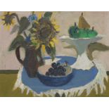 David McClure RSA RSW RGI (British, 1926-1998) Sunflowers and Green Apples 50 x 63.2 cm. (19 11/1...