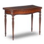 A George III style mahogany and crossbanded banded serpentine card table 19th century