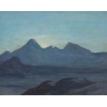 Sir David Young Cameron RA RSA RWS RSW RE (British, 1865-1945) The Hills of Skye 32.5 x 40.6 cm. ...