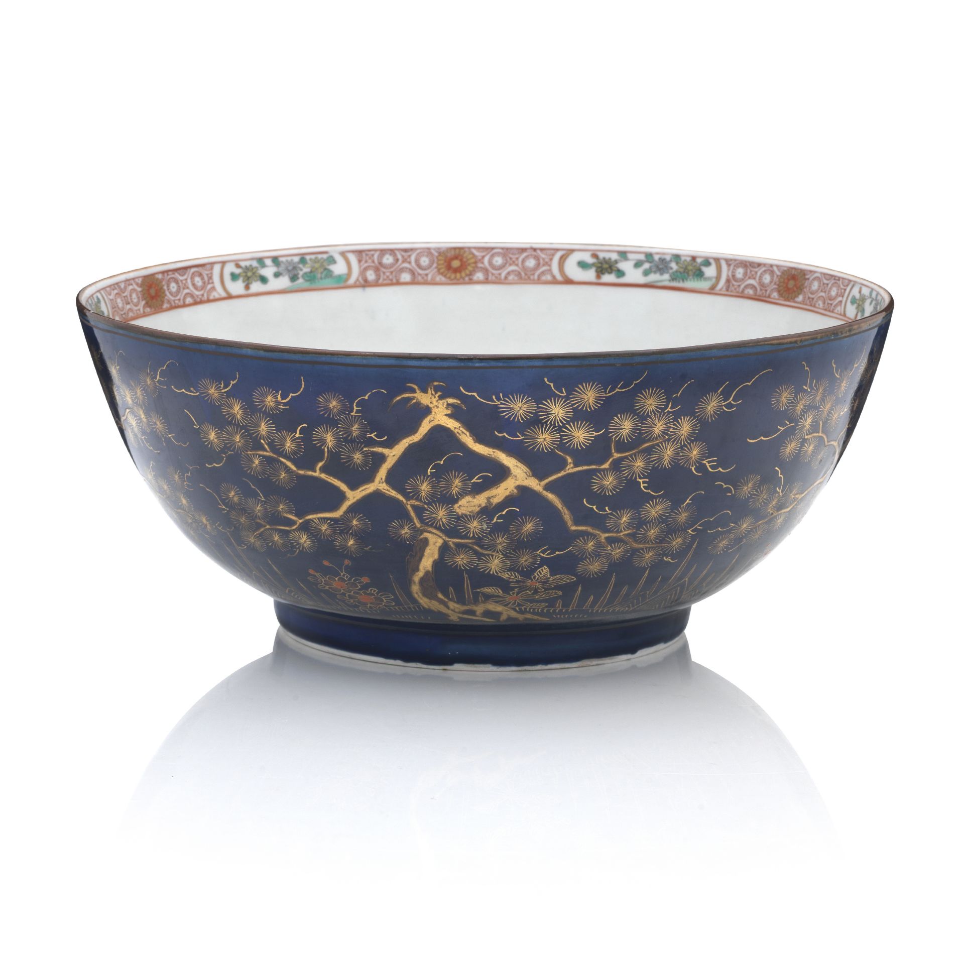 A Chinese Blue Ground Punch Bowl 19th Century