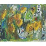 Anne Redpath OBE RSA ARA LLD ARWS ROI RBA (British, 1895-1965) Sunflowers 50.8 x 61 cm. (20 x 24 ...