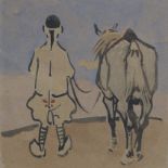 Joseph Crawhall RSW (British, 1861-1913) Horse and jockey 16 x 16 cm. (6 5/16 x 6 5/16 in.)