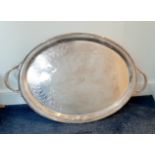 Two Victorian Electroplated Two-handled Tea Trays (2)
