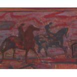 Sir Robin Philipson RA PRSA FRSA RSW RGI DLitt LLD (British, 1916-1992) Sunset Riding 22 x 27.2 c...