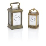 A French lacquered brass carriage clock late 19th century, 2