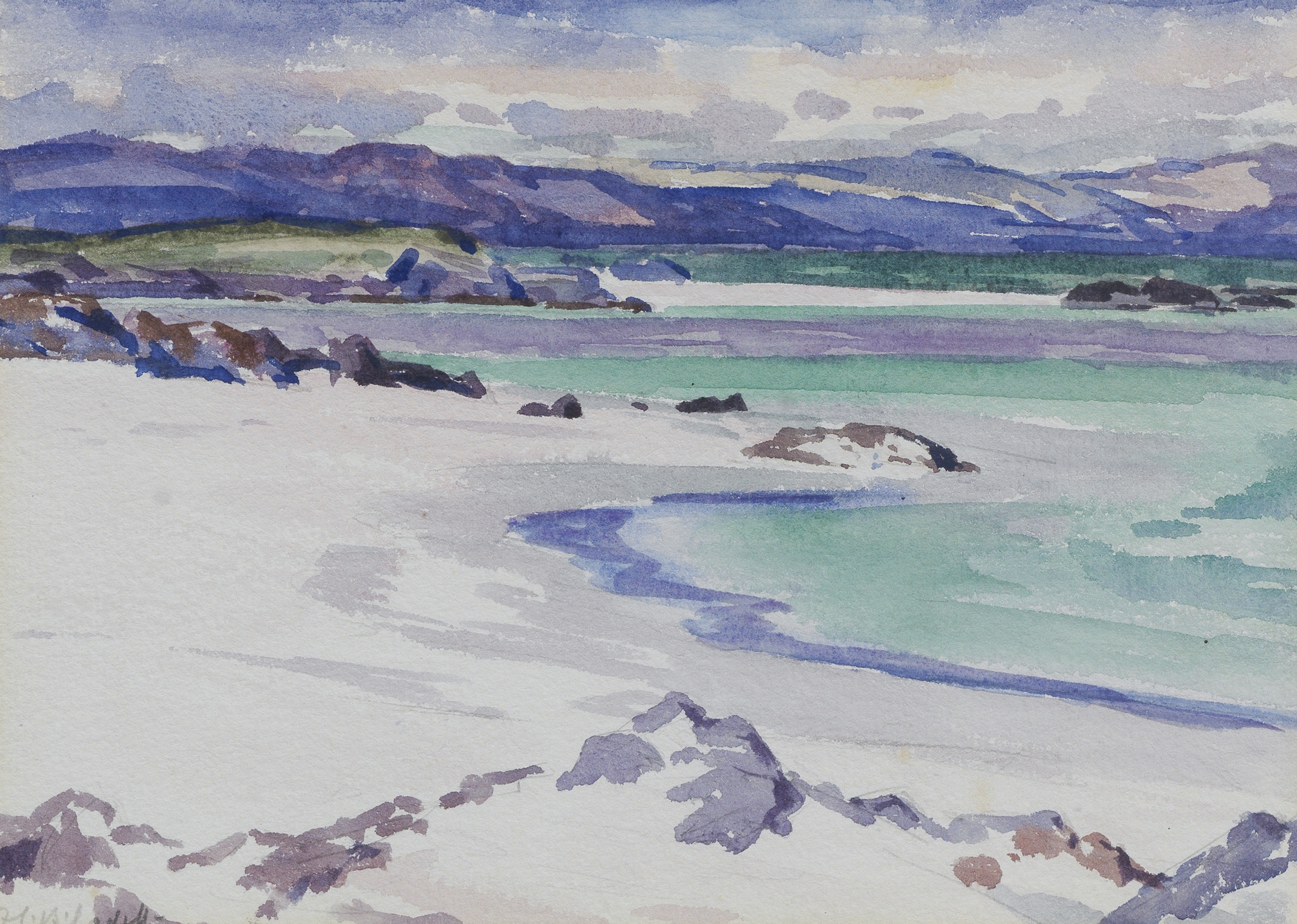 Francis Campbell Boileau Cadell RSA RSW (British, 1883-1937) Traigh Ban nam Manach, Iona 16.5 x 2...