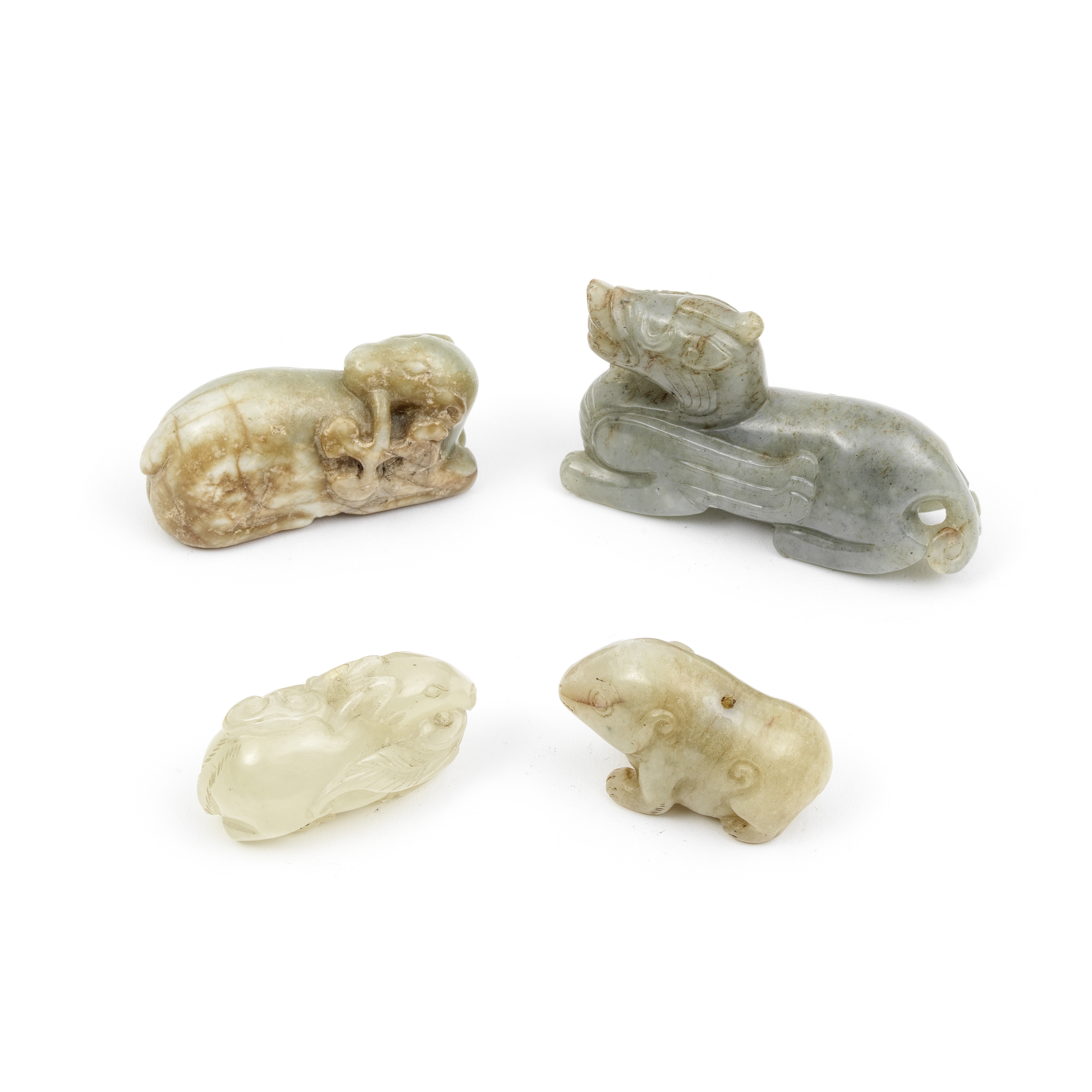 A GROUP OF FOUR JADE ANIMALS Qing Dynasty and later (4)