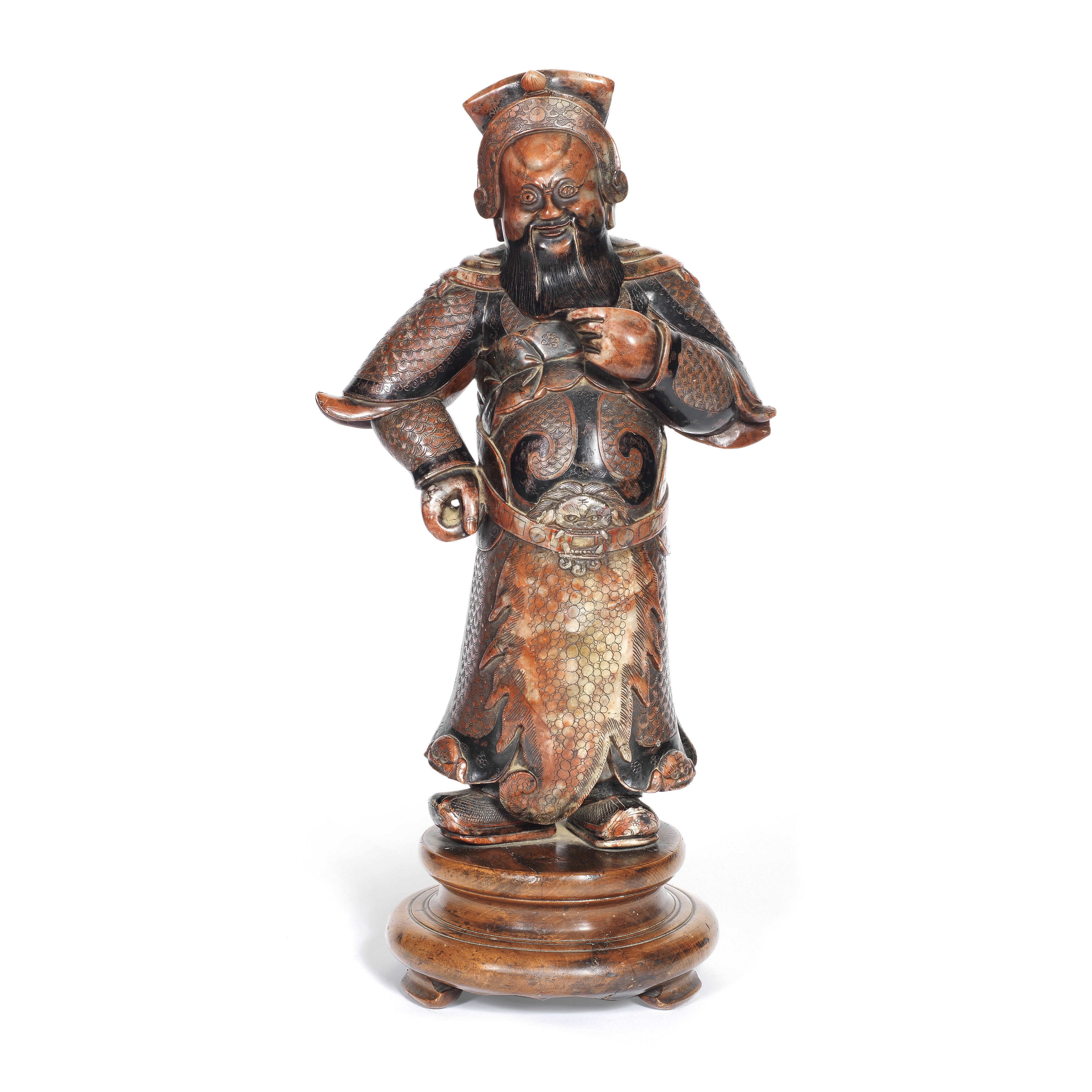 A SOAPSTONE FIGURE OF GUANDI 19th century (2)