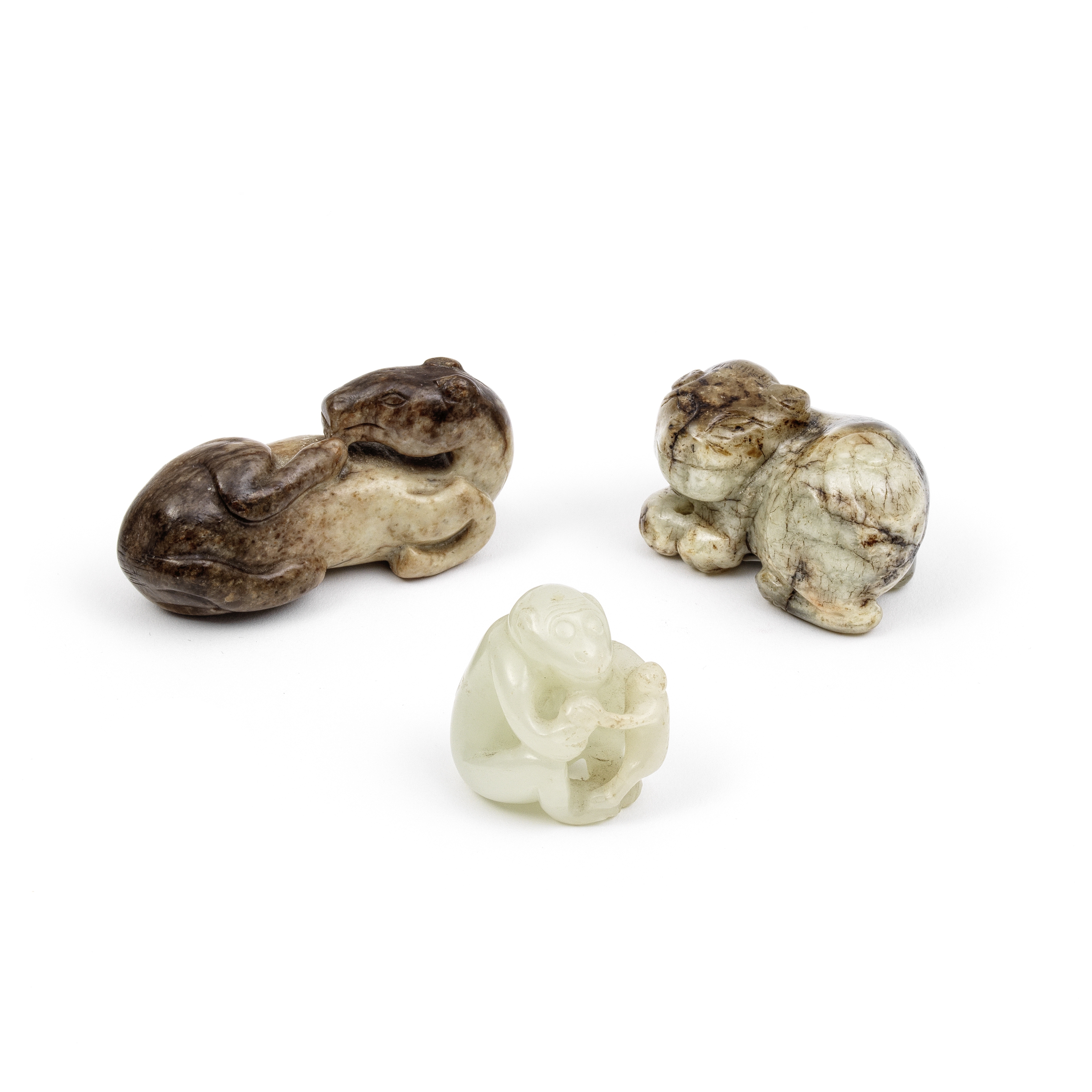 THREE JADE ANIMAL CARVINGS Late Qing Dynasty (3)