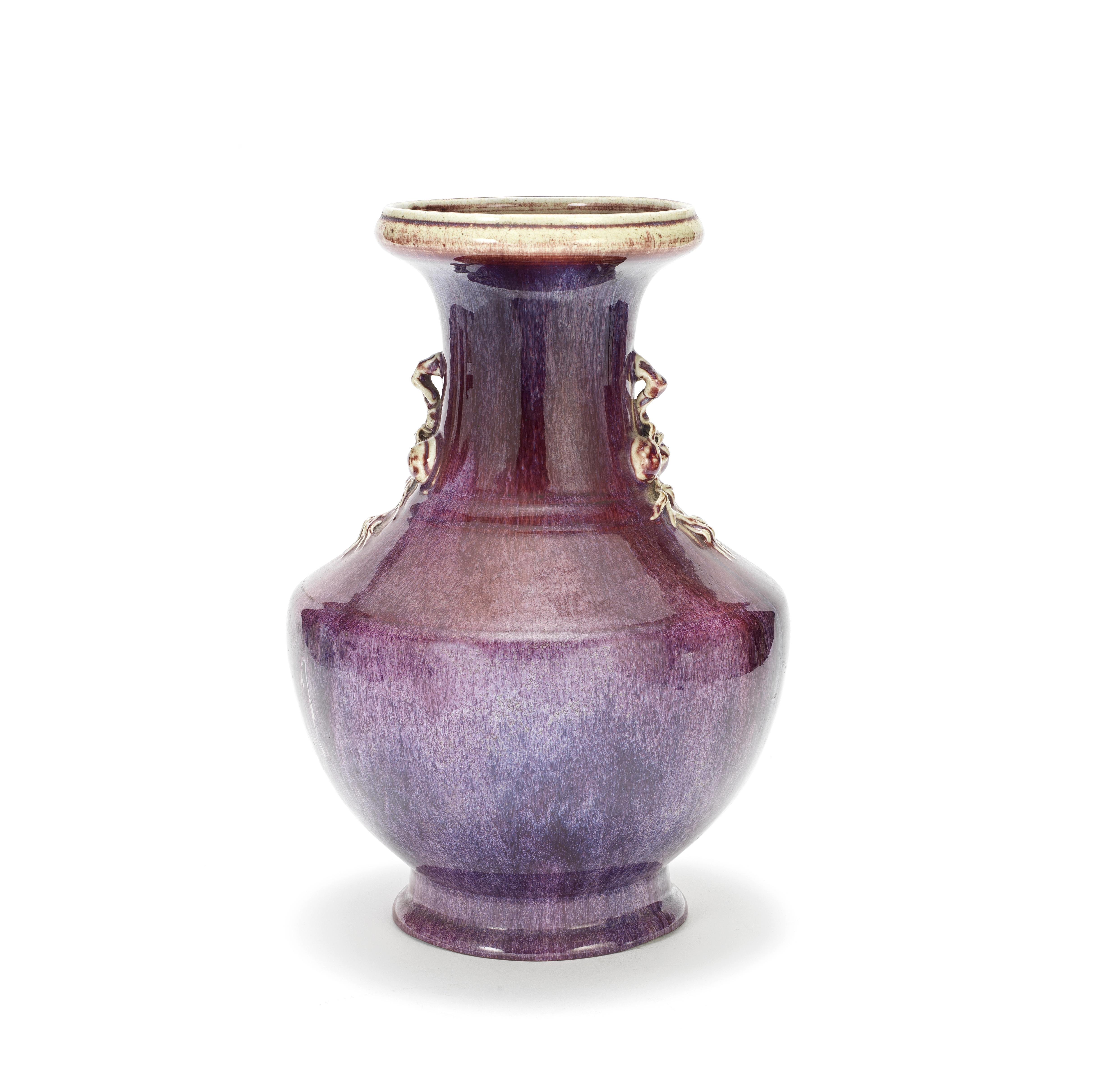 A LARGE FLAMB&#201;-GLAZED VASE 19th century (2)