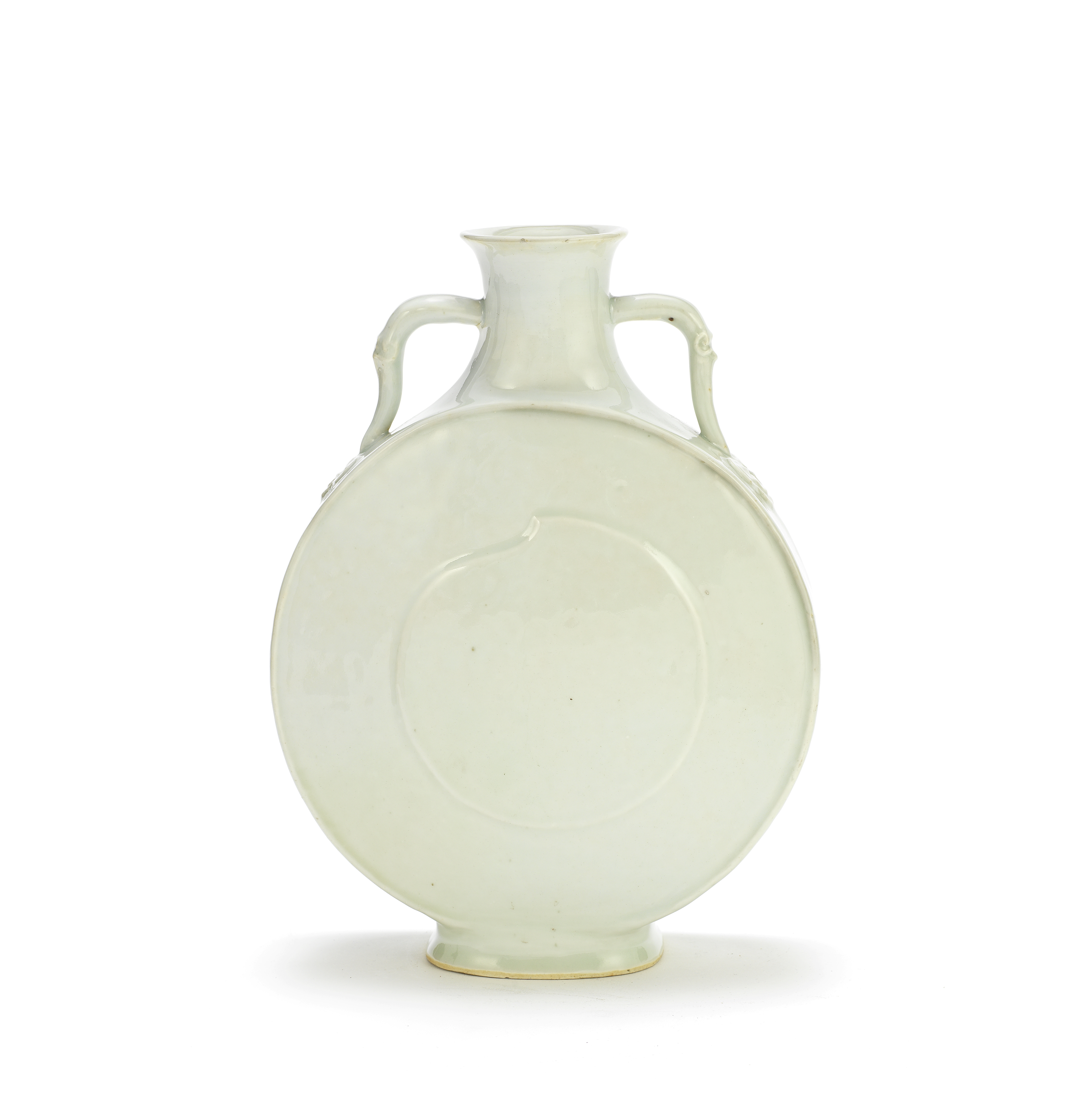 A PALE CELADON-GLAZED MOONFLASK 18th century