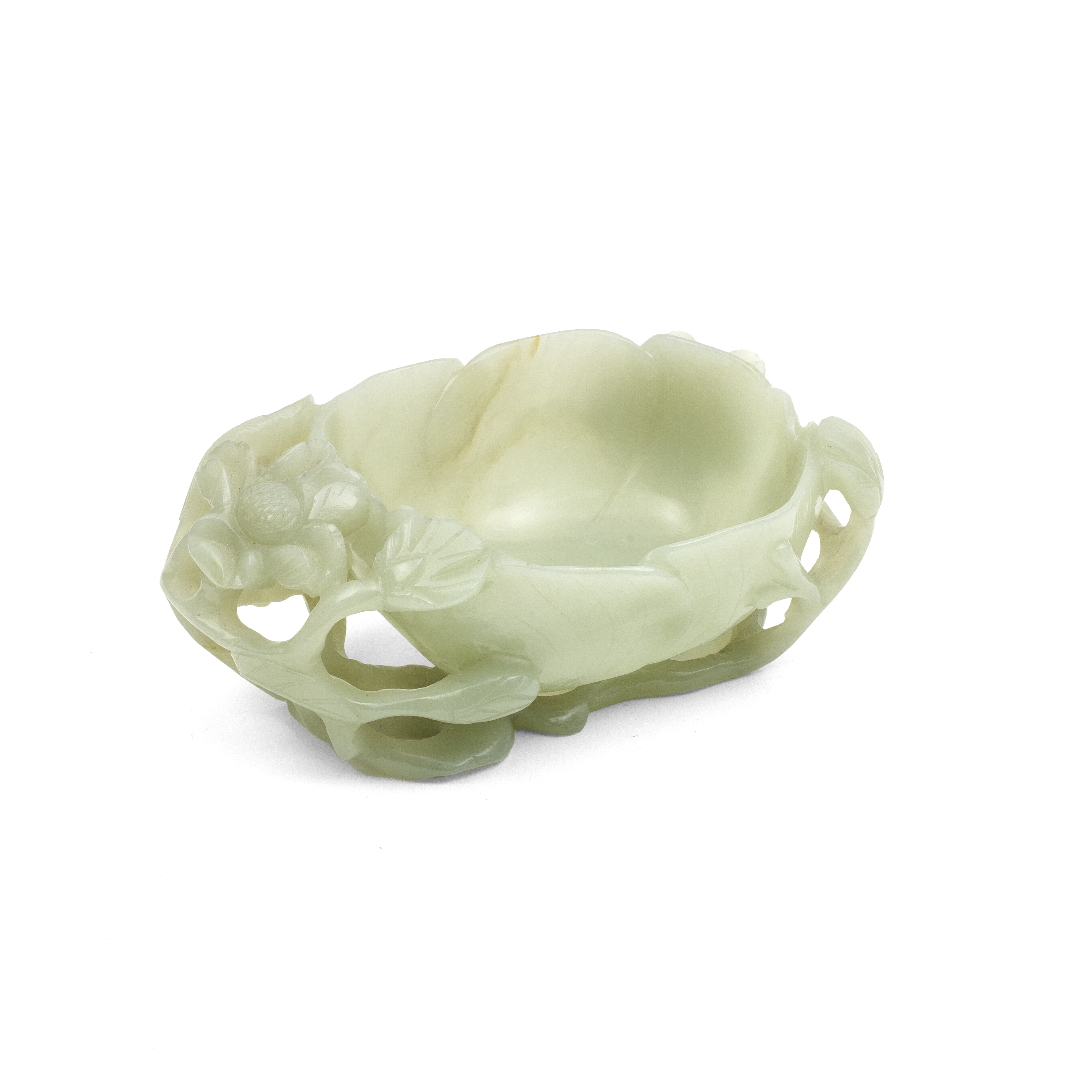 A GREEN JADE 'LOTUS' CUP Qing Dynasty