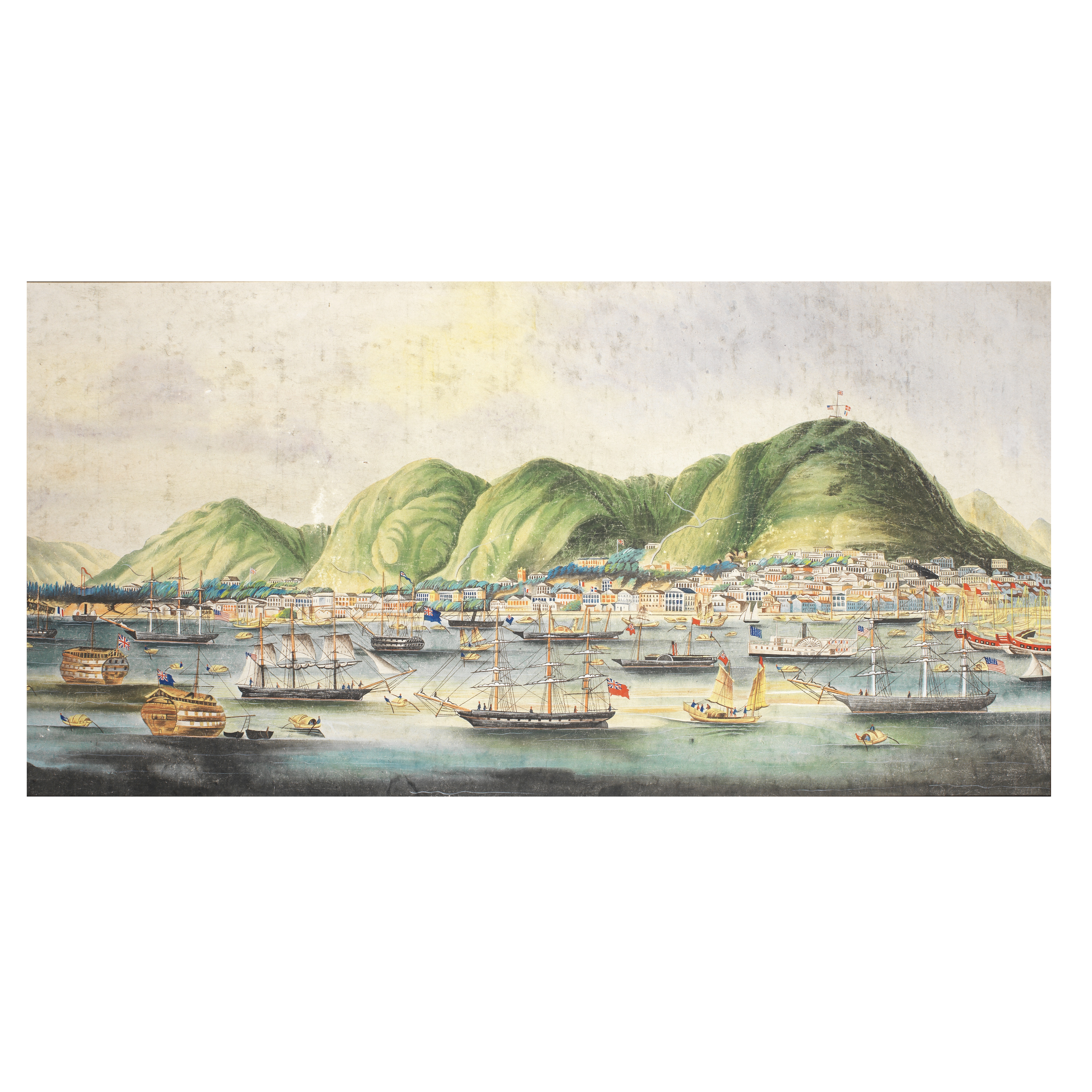 CANTON SCHOOL (LATE 19TH CENTURY) 'View of Hong Kong Victoria Harbour'