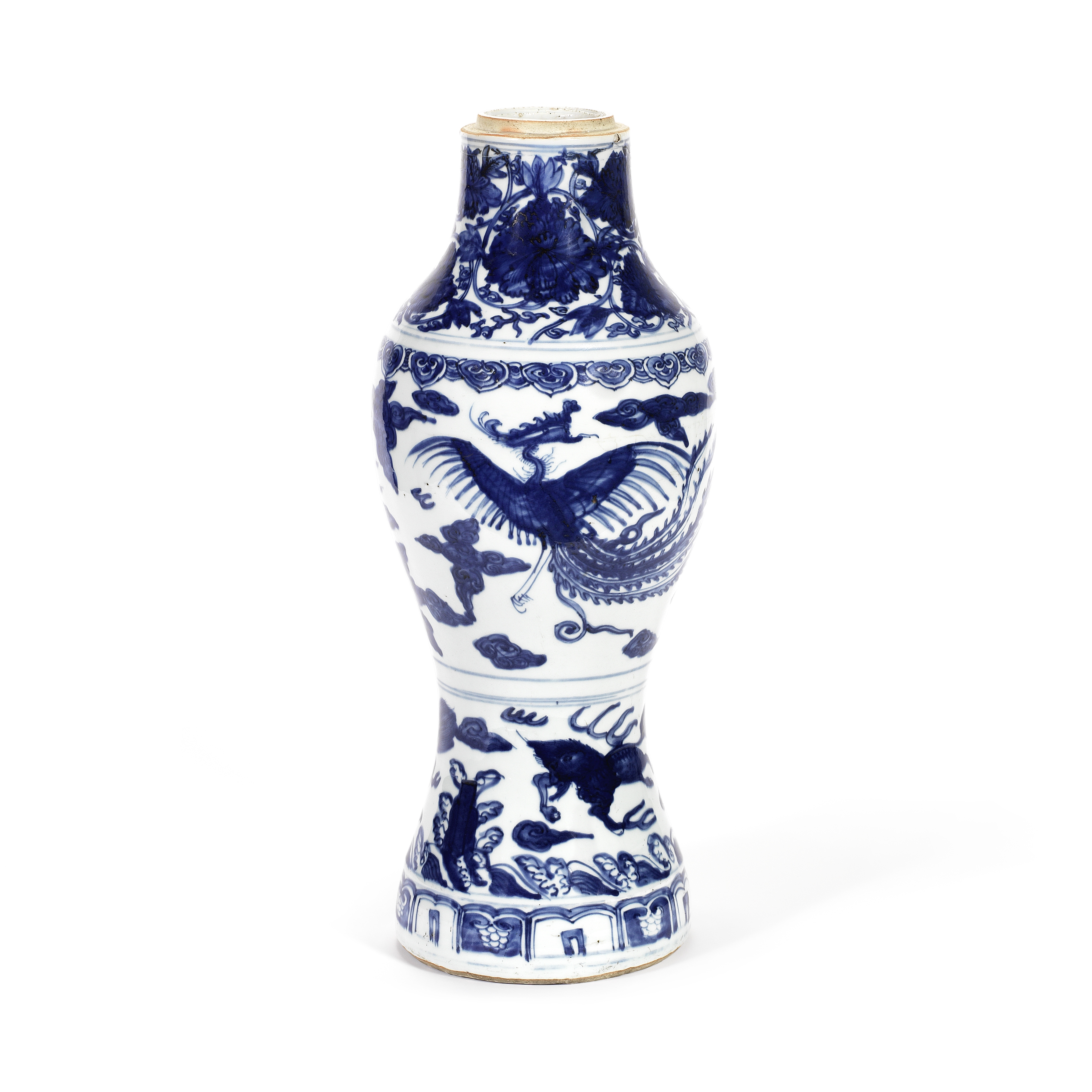 A BLUE AND WHITE 'DOUBLE PHOENIX' VASE Jiajing