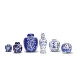 A GROUP OF SIX BLUE AND WHITE JARS 19th/20th century (9)