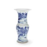 A BLUE AND WHITE BALUSTER VASE, YEN-YEN 19th century